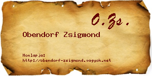 Obendorf Zsigmond névjegykártya